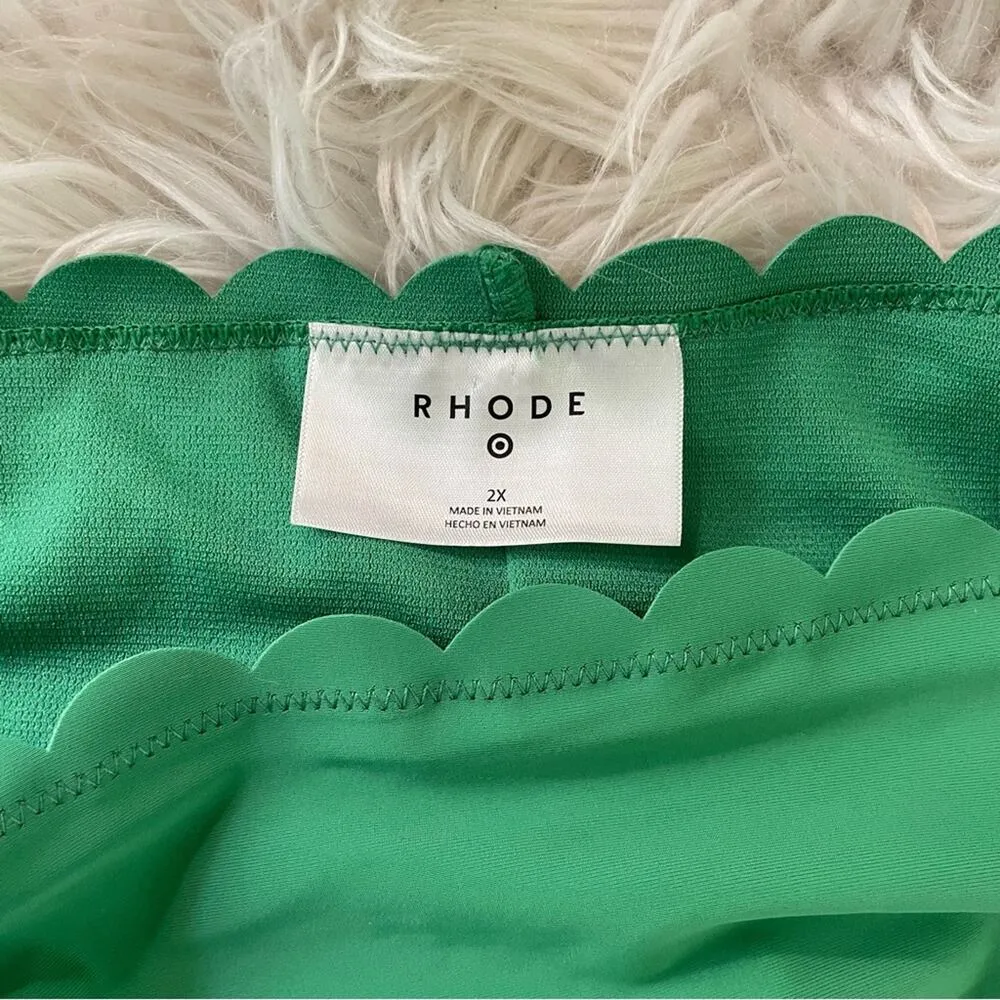 Rhode x Target Green High Waist Scallop Edge Retro Bikini Swim Bottoms 2X new - Image 9