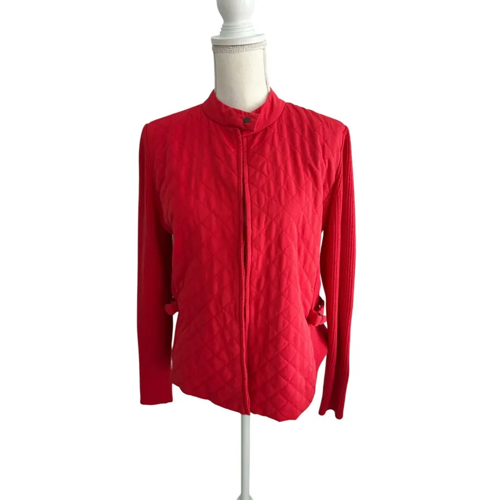 Sigrid Olsen  Sport Orange Knit Sleeve Jacket Size Large - Image 6