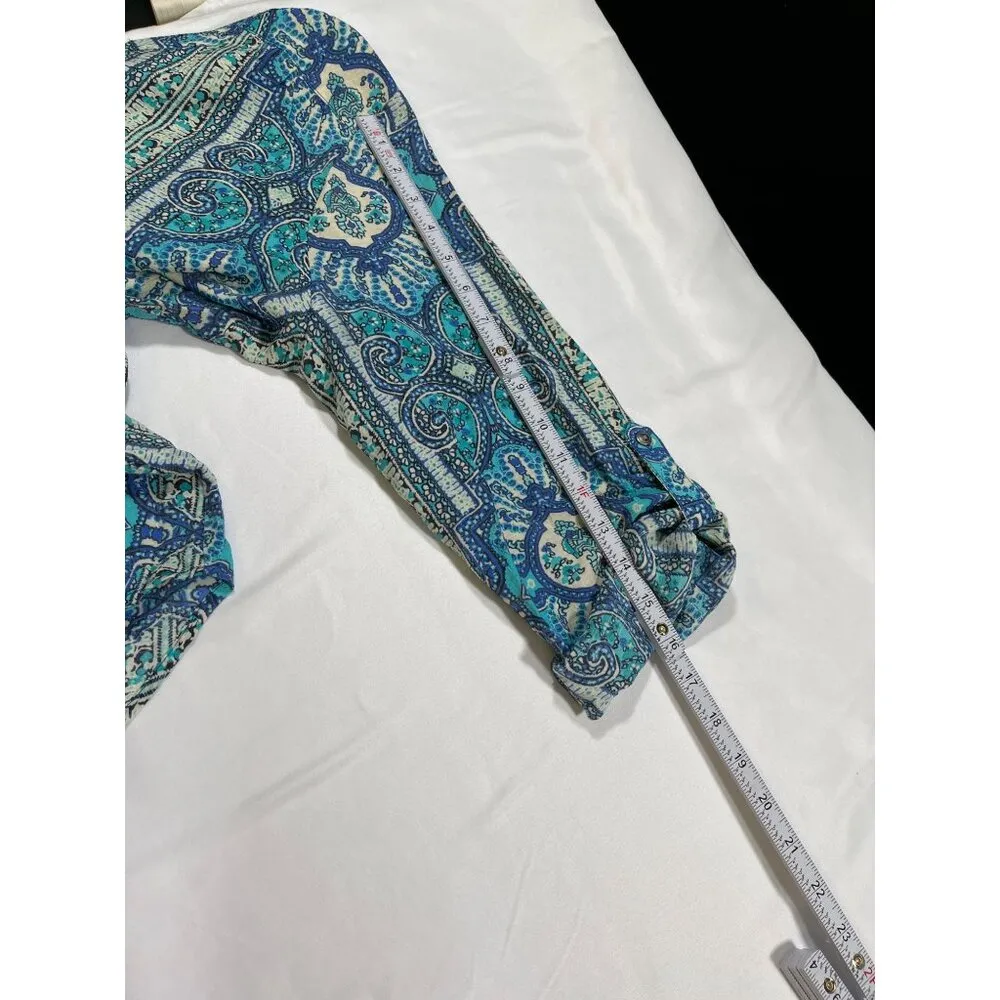 Kim Rogers SKU 7729 Womens Blue and Green Paisley Blouse Size XL - Image 7