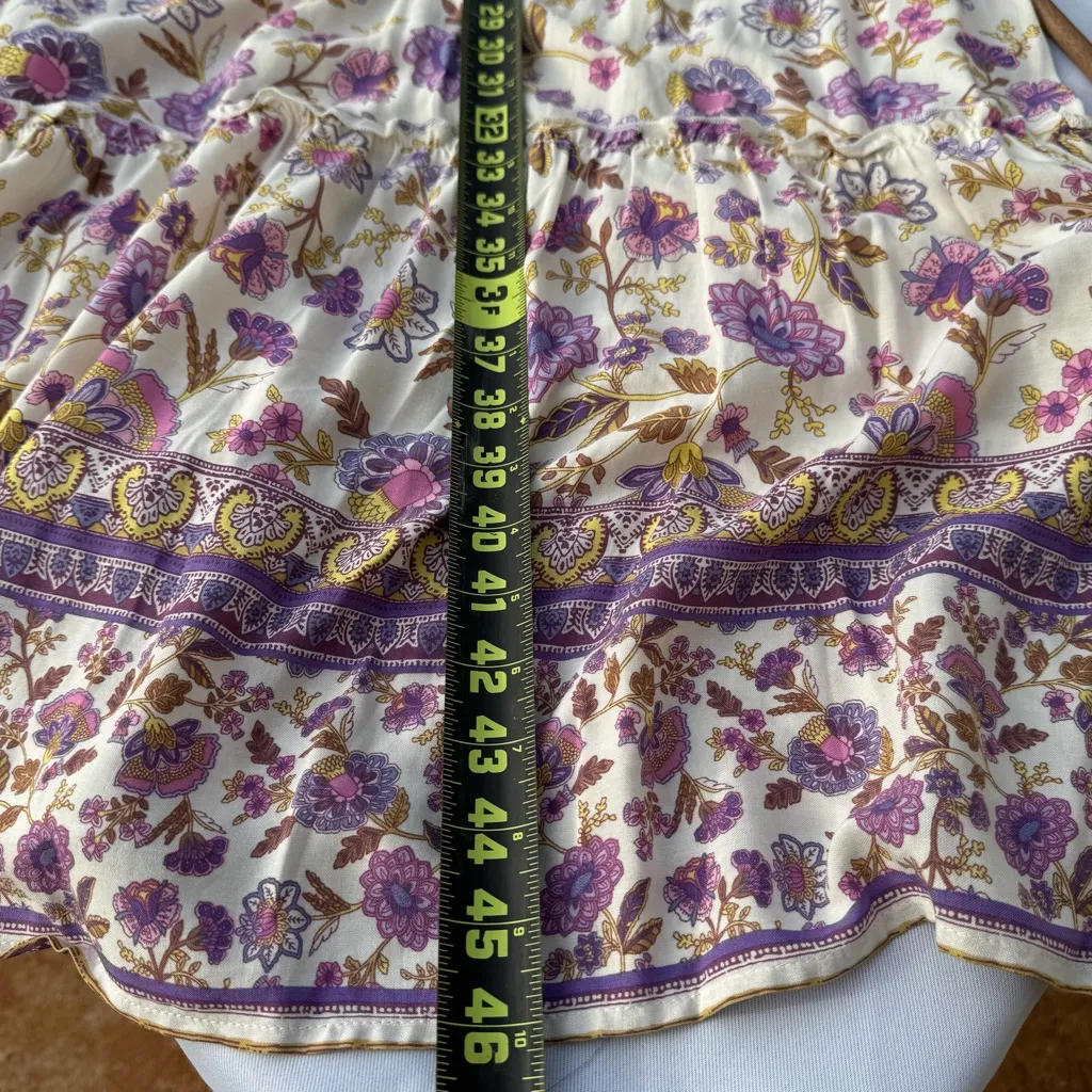 Zesica purple floral smocked maxi dress Size Small - Image 8