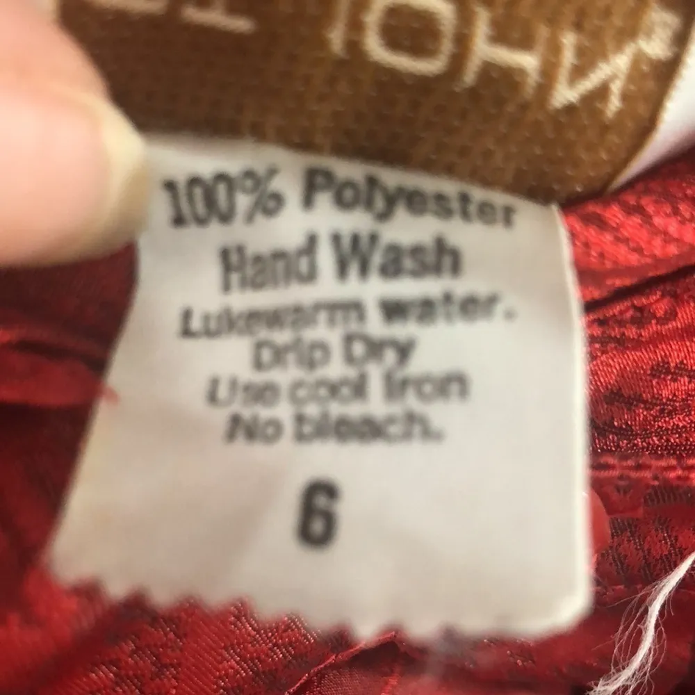 St John Red Tartan Print Long Sleeve Blouse 6 Red Tied Bow Career~Wear Holiday - Image 6