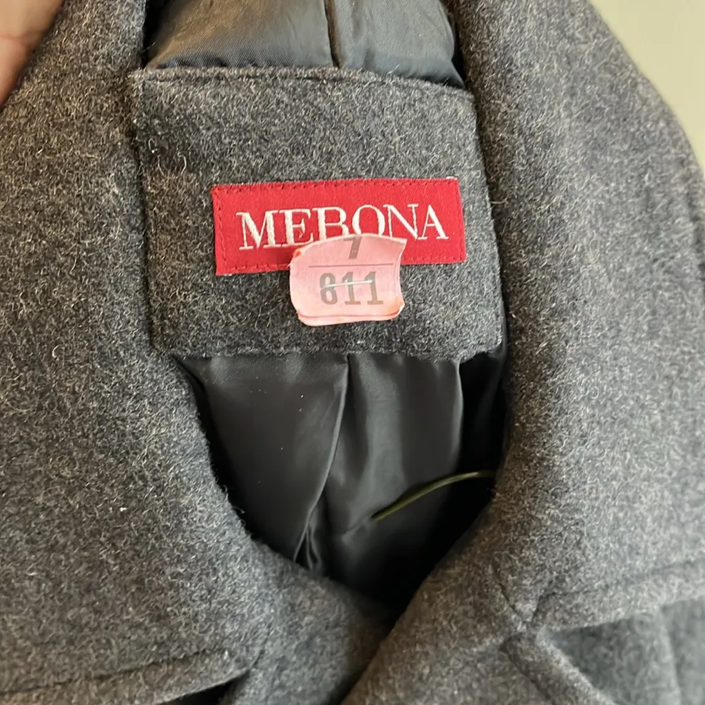 Merino wool double breasted cotton grey size small - Image 6