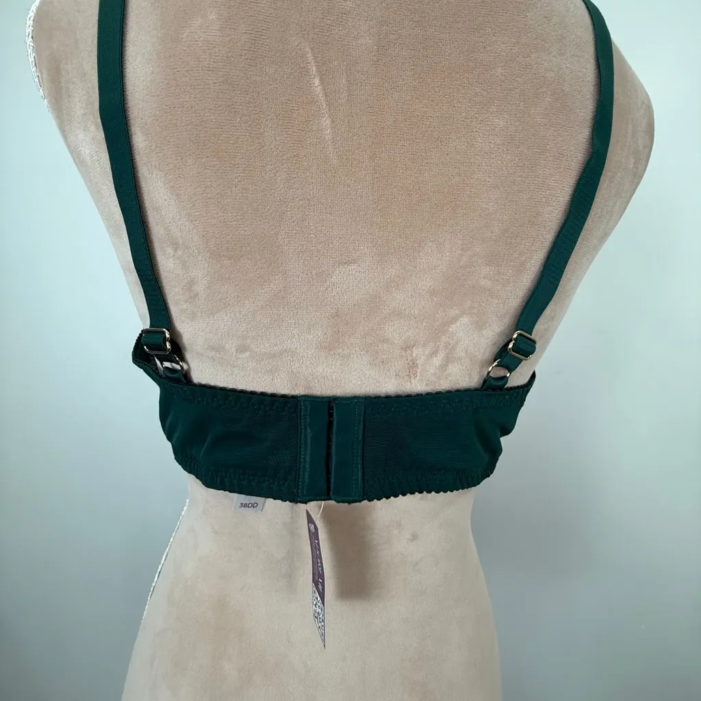 Adore Me Lace Halter Bralette - Deep Green - Image 3