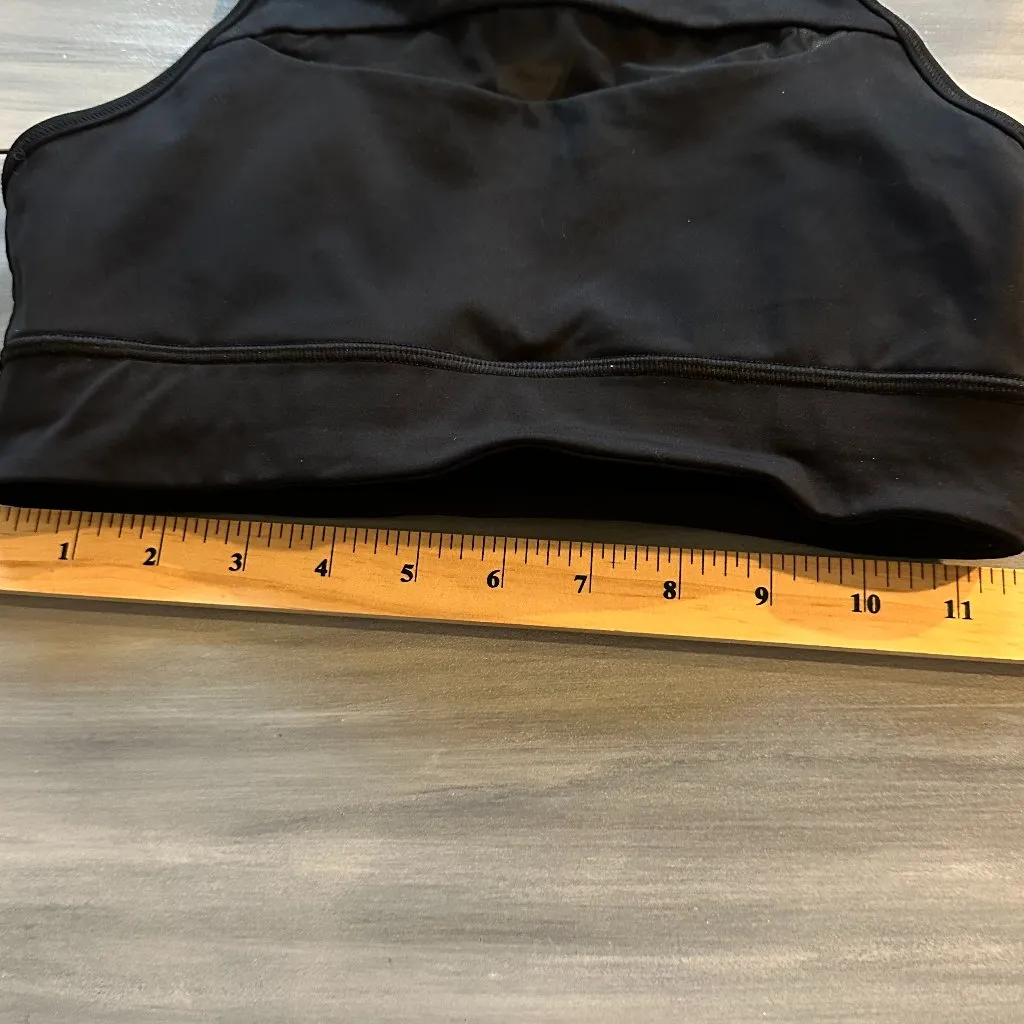 Lululemon Womens Long Line Sports Bra Size 2 Black Mesh Racer Back Pullover - Image 4