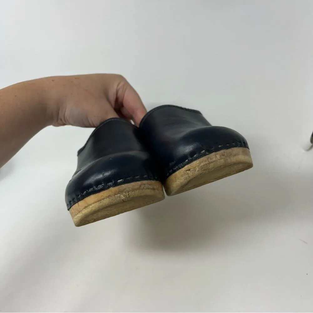 Sven NAVY BLUE Leaf Punch Swedish Clogs Size 37 or US 6.5 - Image 6