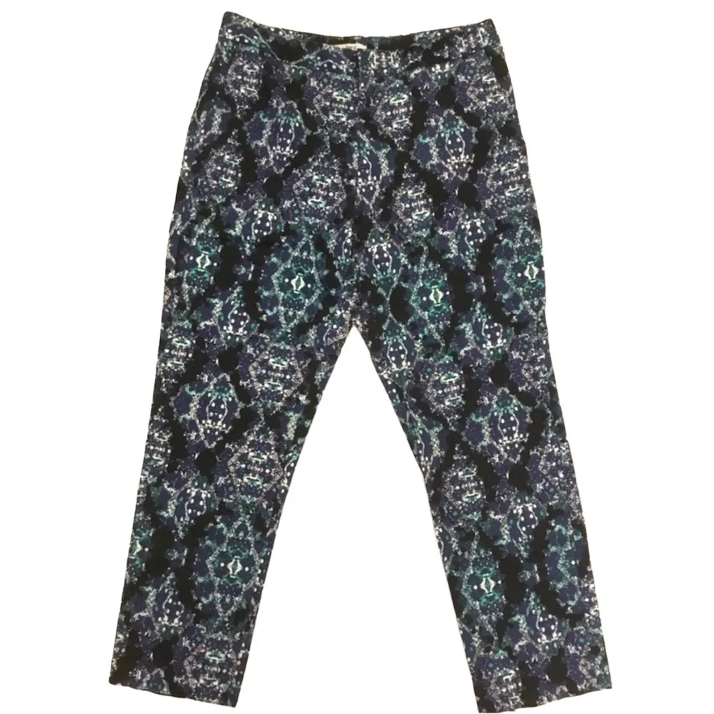 Bar lll Purple/Turquoise Abstract Crop Pants Sz 10 Women - Image 7