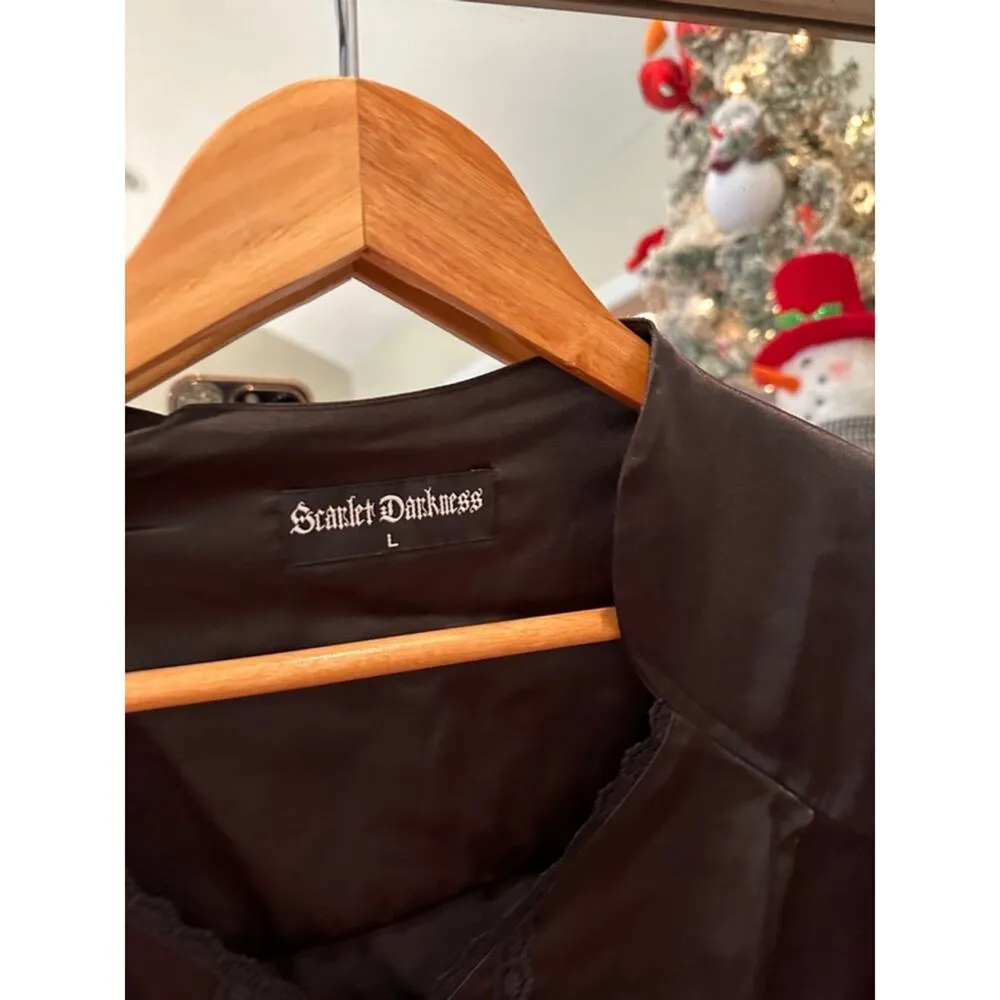 Scarlet Darkness Black Vintage Blouse Large - Image 2