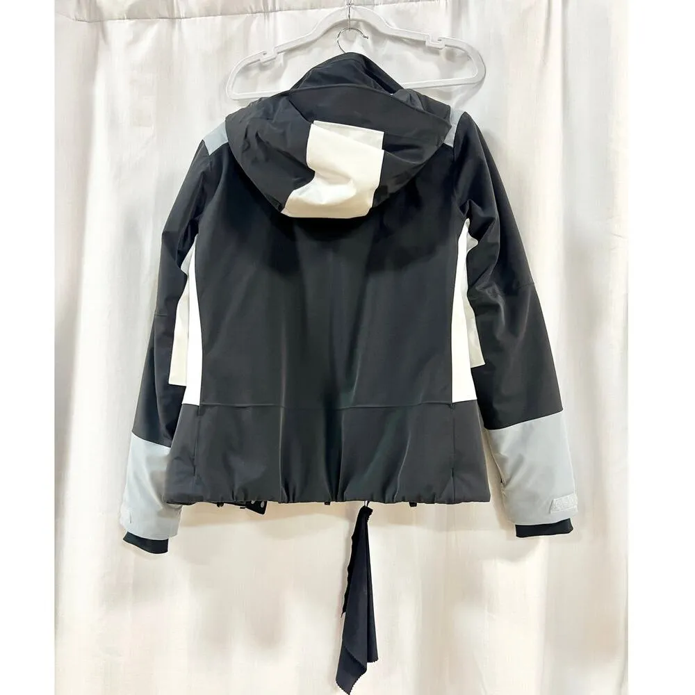 KJUS Laina Colorblock Long Sleeve Full Zip Hooded Jacket Black/Gray Women 36 / S Black - Image 11