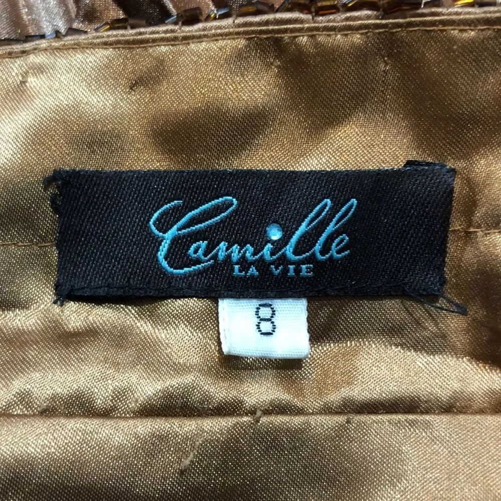 Camille La Vie Animal Print Beaded Evening Gown 8 - Image 17