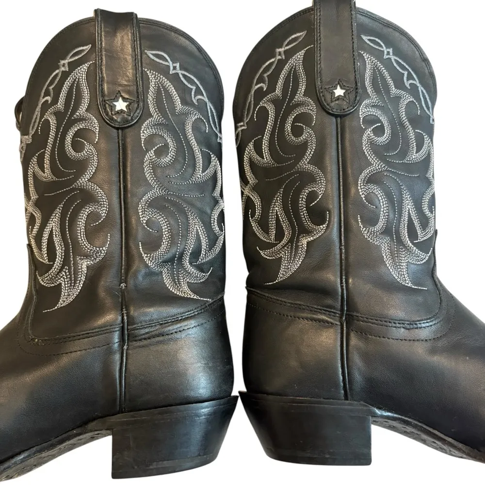 Tony Lama Black Vail Square Toe Vaquero 11" Western Boots styleVF3033, Sz 7 - Image 7
