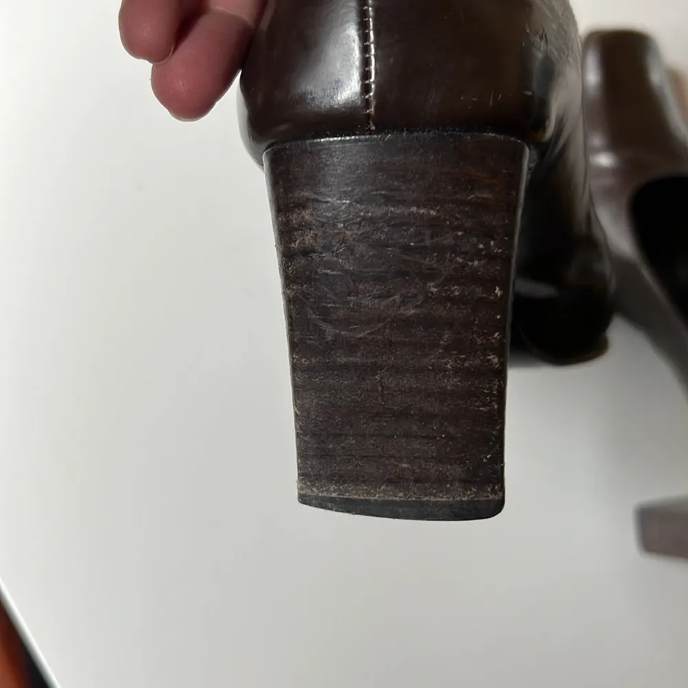 Coach All Leather Brown Made in Italy Pumps Square Toe Size 6.5B - Image 12