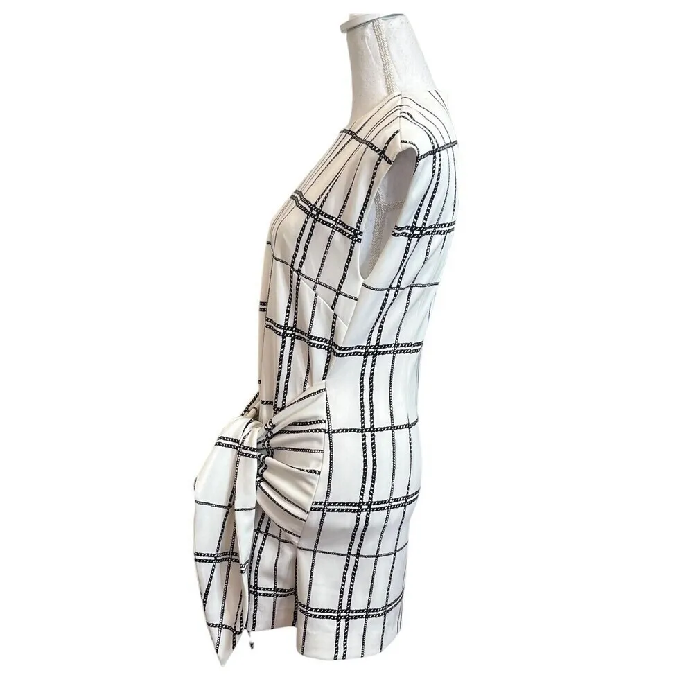 C/MEO Stay Ready Dress Ivory Rope Size Small Mini Hidden Zip Lined - Image 5