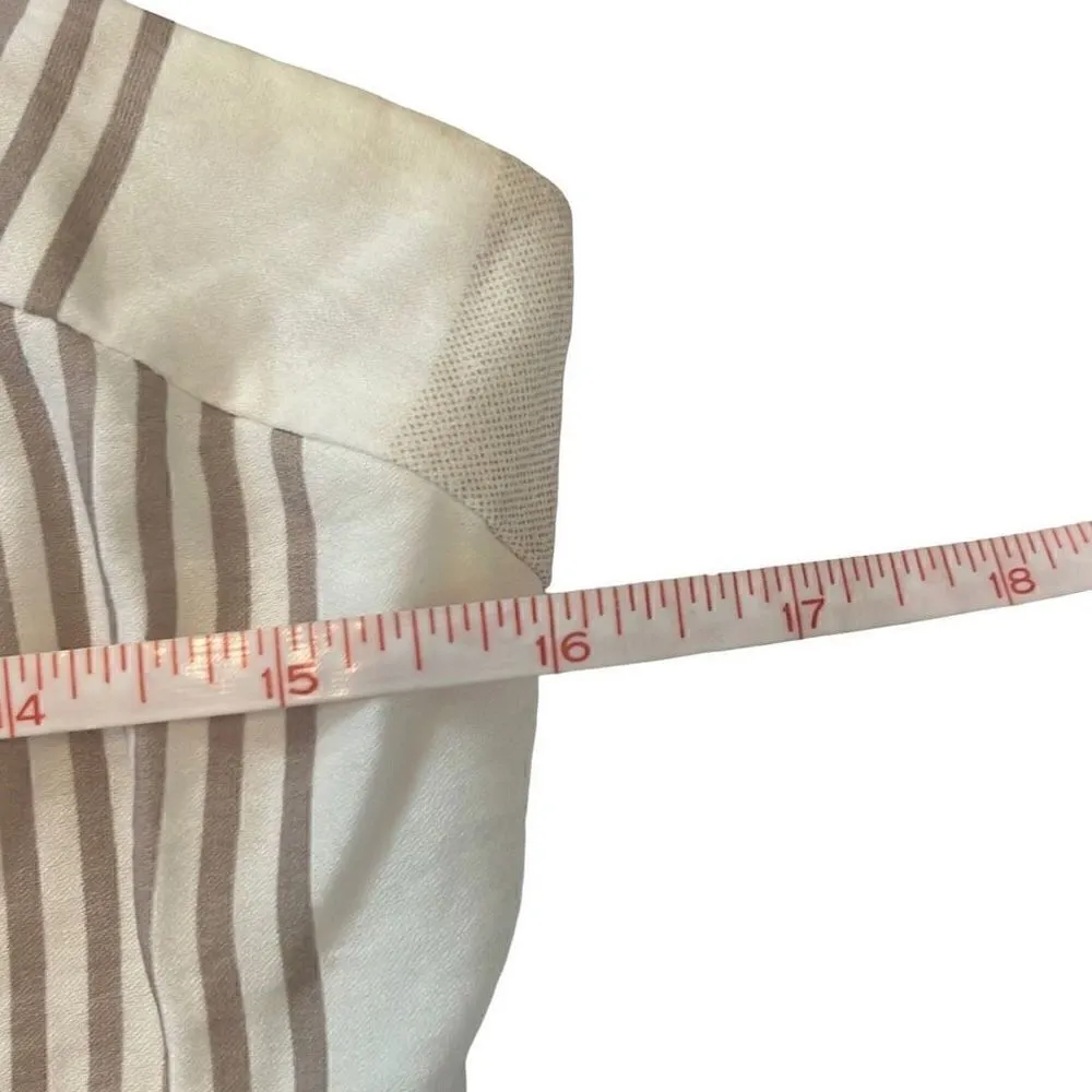 𝅺Sage EUC Cream Tan Stripe Tie Straps Dress Sz M - Image 6
