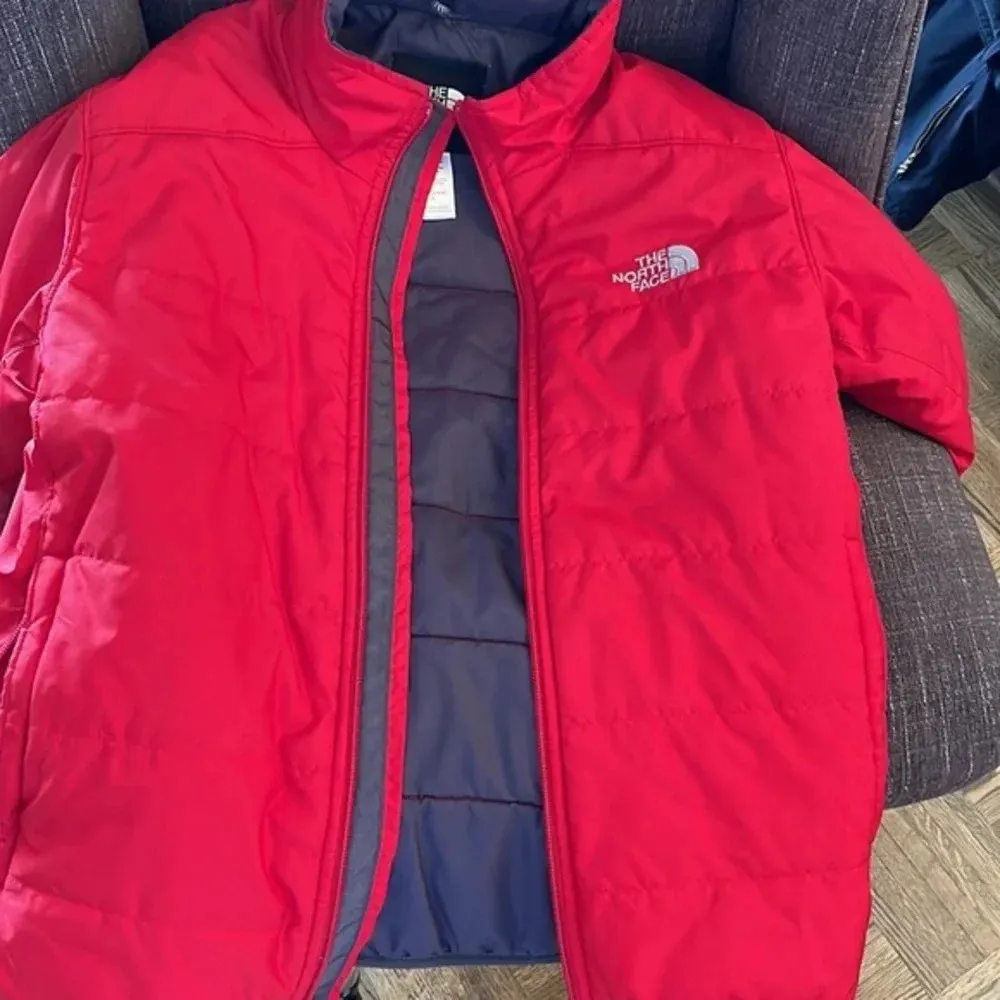 North Face Red Zippered Jacket - Image 5