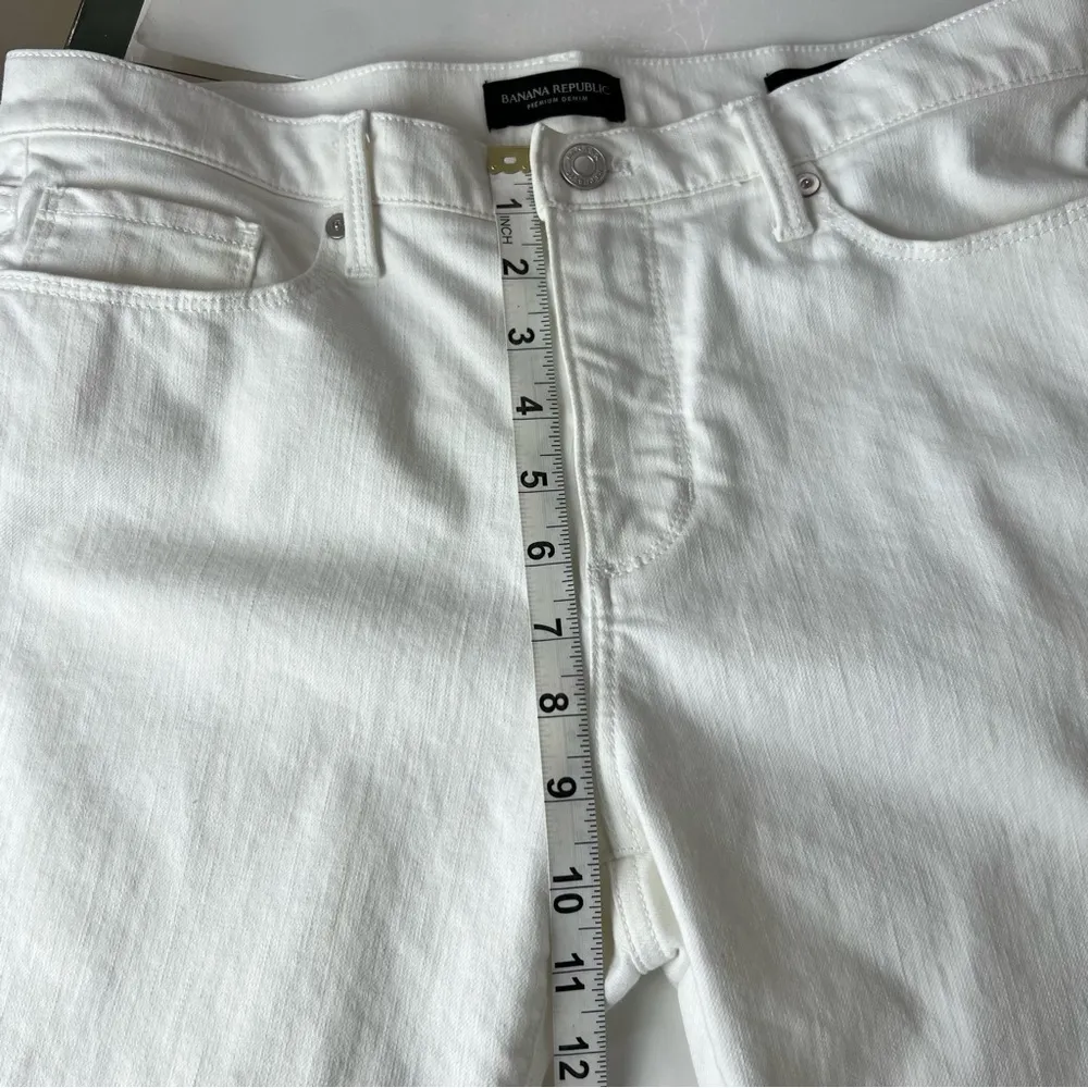 Banana Republic Premium Denim White Skinny Jeans Size 30 Ankle - Image 12