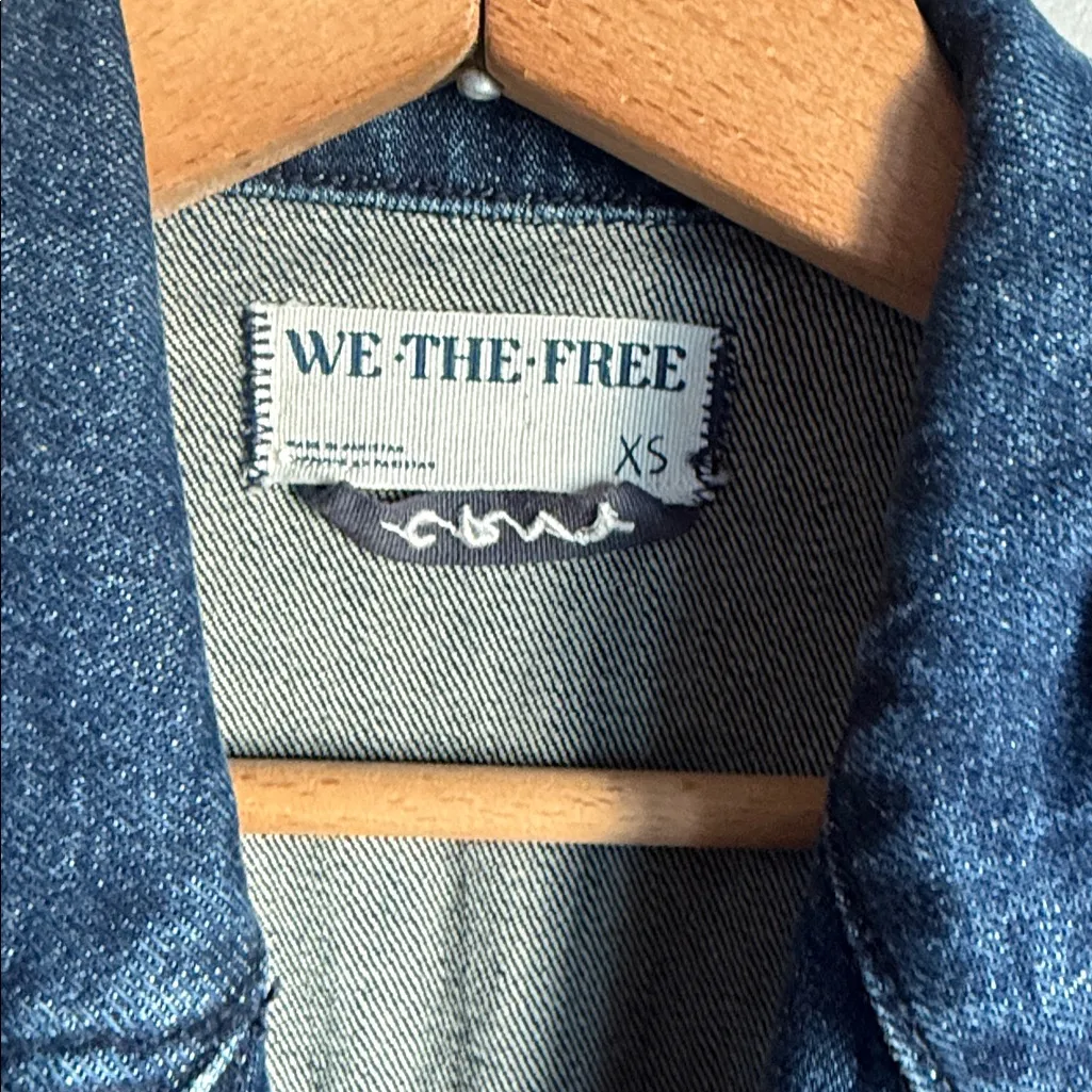 Free People CRVY Ring The Alarm Denim Jumpsuit.  XS - Image 10