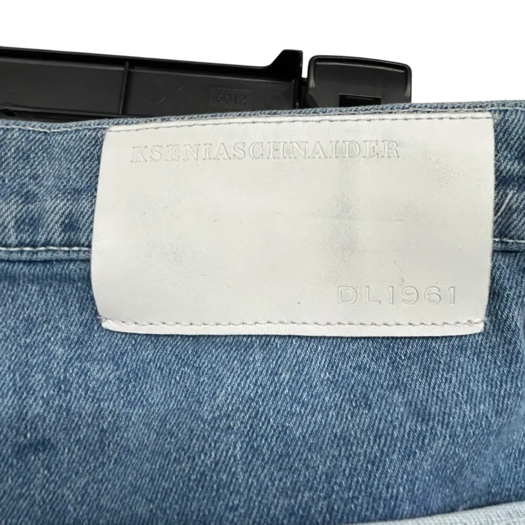 DL1961 x Ksenia Schnaider Zoie Wide Leg Patchwork Jeans Womens 32 Reworked Denim - Image 10