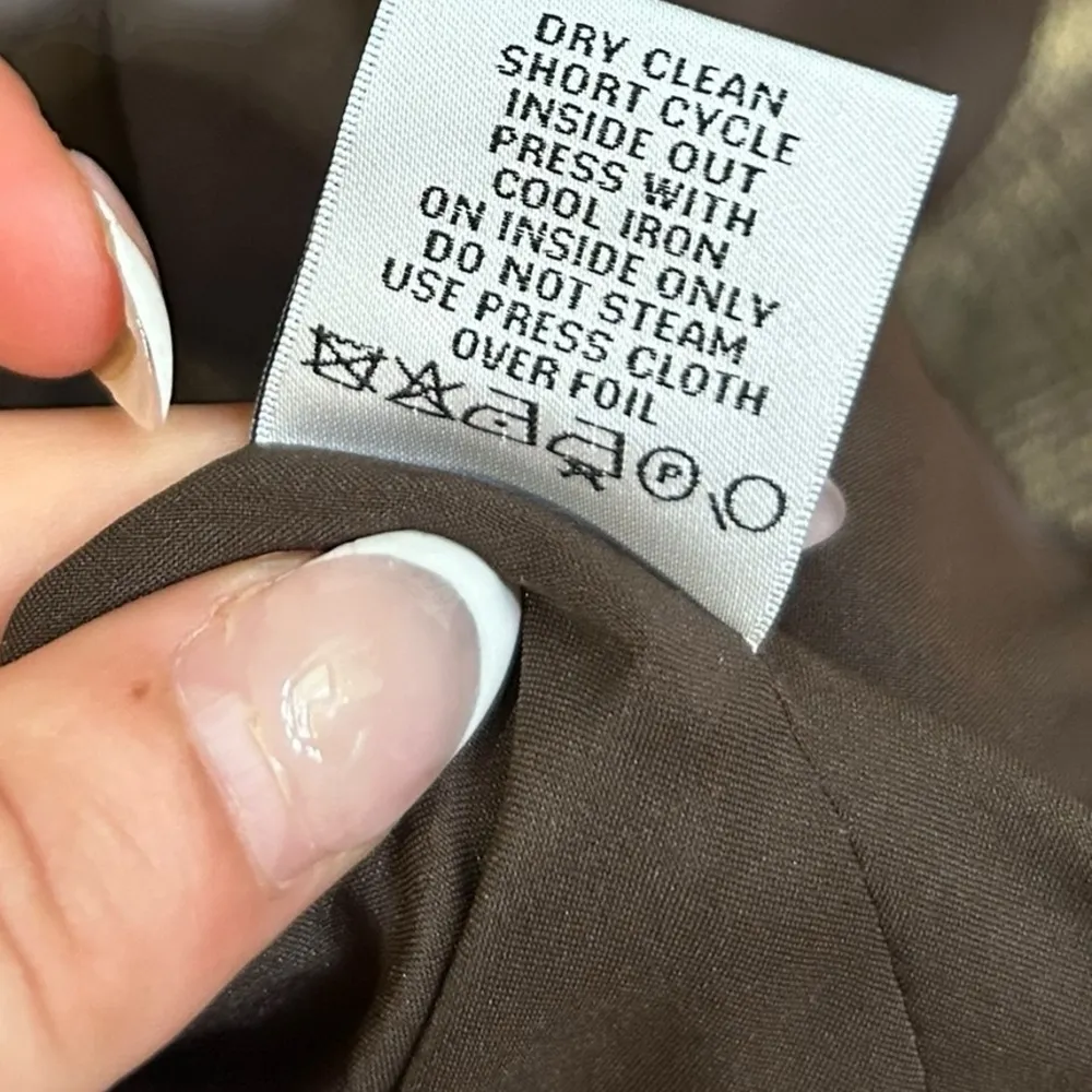 Per Se by Carlisle Gold and Brown Blazer Size 10 Herringbone Pattern - Image 9