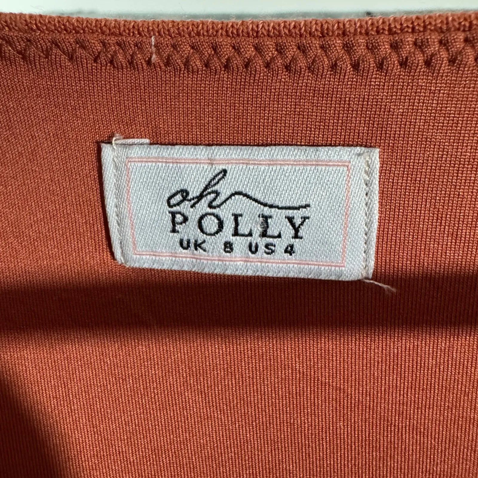 Oh Polly "Wildest Dreams" Mini Dress in Rust Orange, Long Sleeve Mini Dress US 4 - Image 8