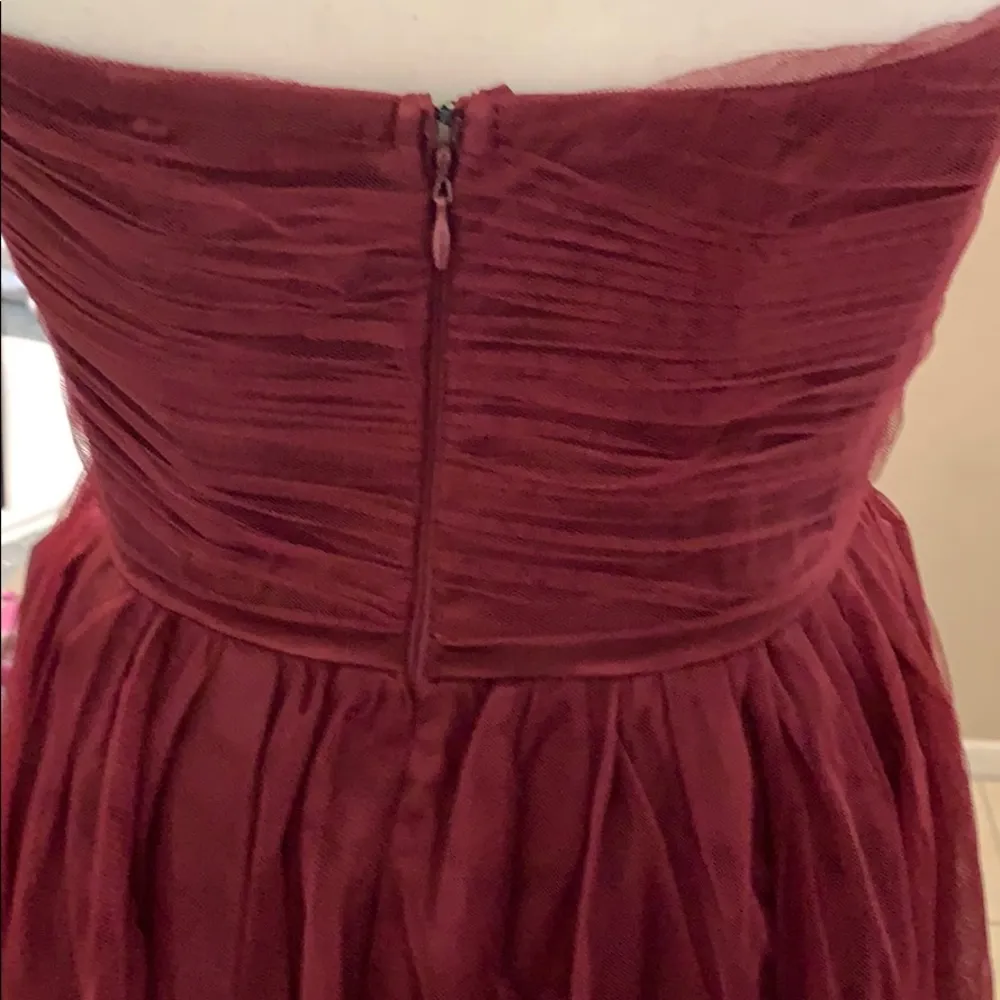 Lulus-Burgundy Tulle Strapless Skater Dress NWT - Image 5