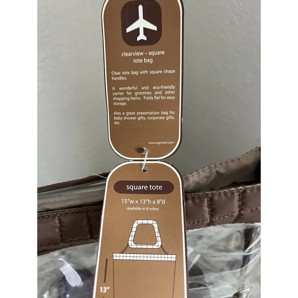 Lug Clearview Square Tote Bag Clear Chocolate Brown - Image 3