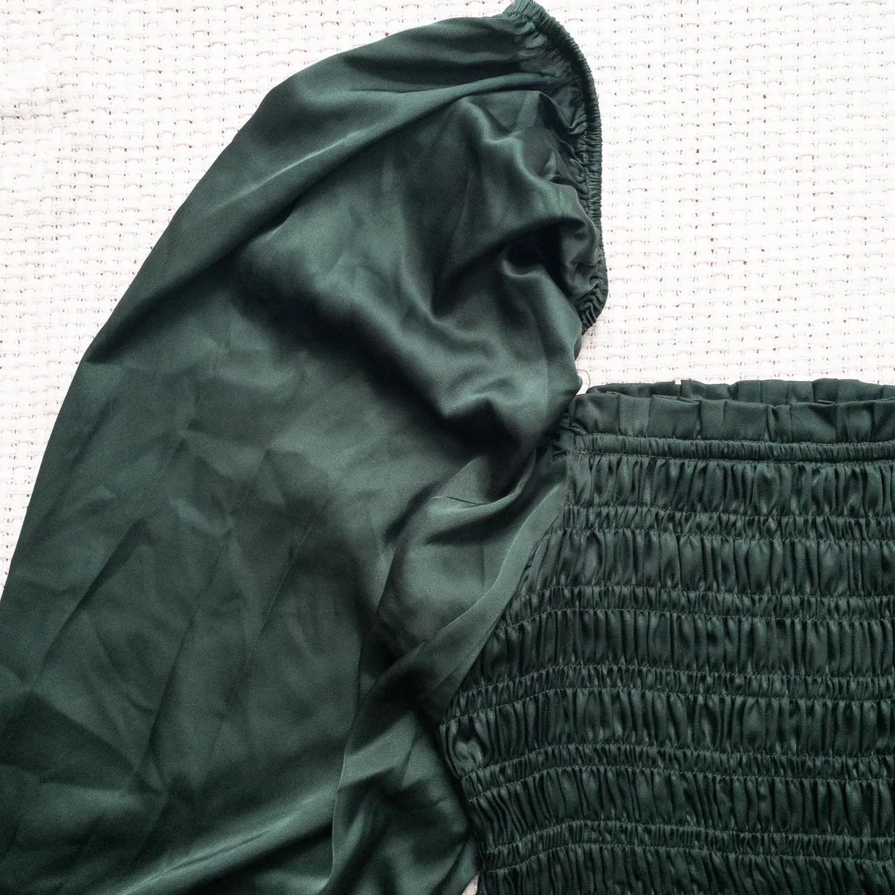 Dark Green Satin Bodycon Dress - Image 3