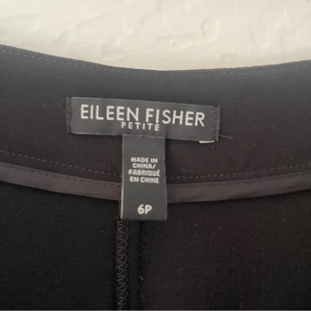 Eileen Fisher Silk Georgette Stripe Straight Crepe Pants | 6P - Image 4