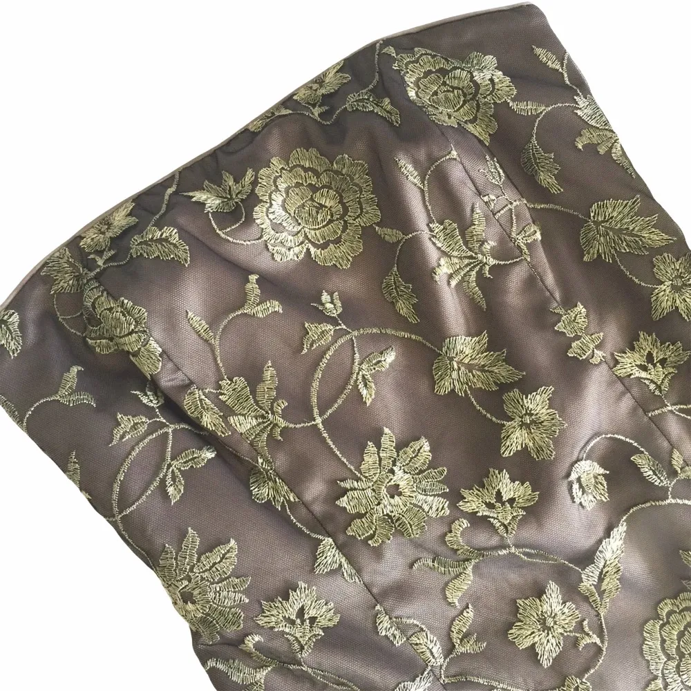 Adrianna Papell ✶ Strapless Lace Sheath Dress ✶ Floral Embroidery ☀︎︎ Metallic 2 - Image 5