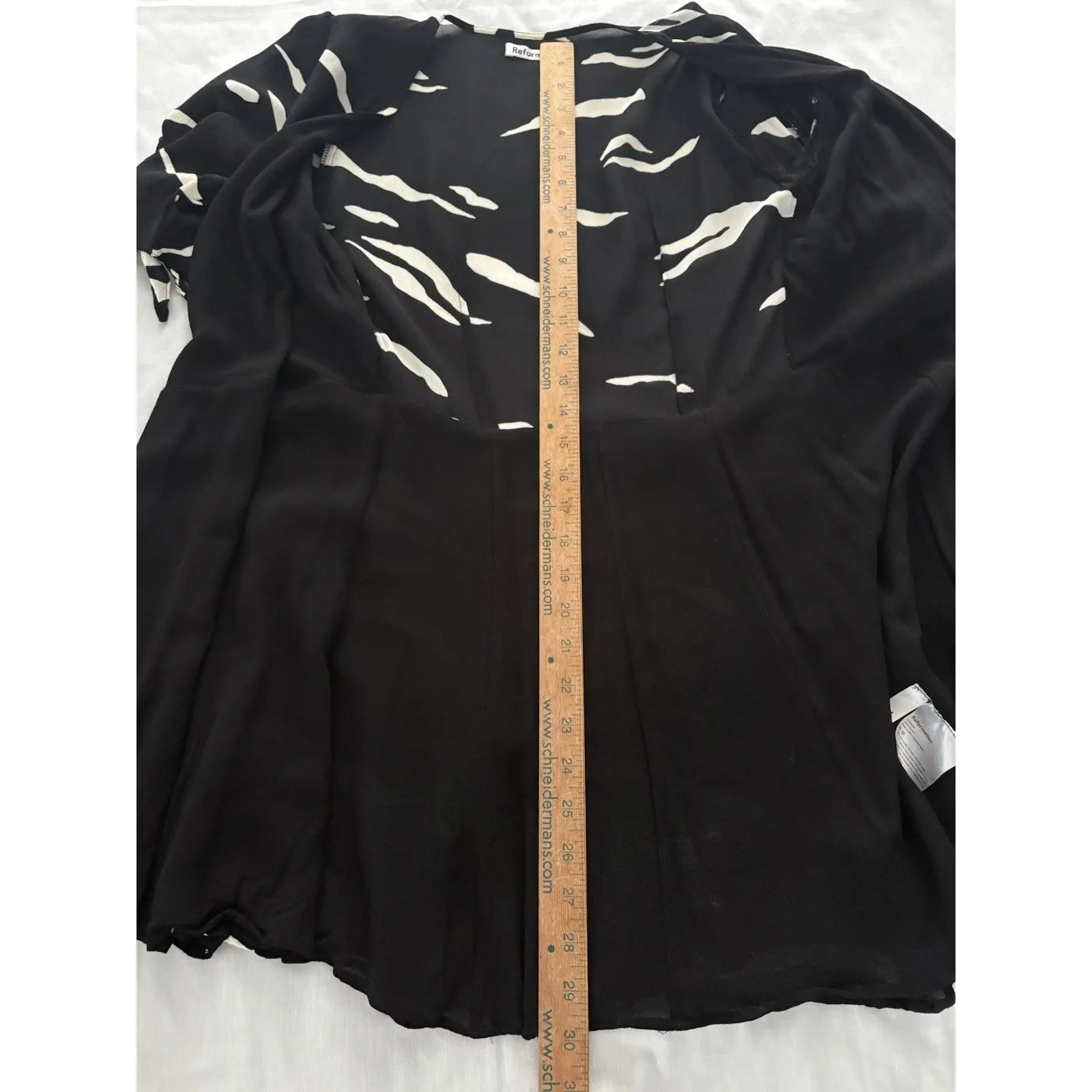 Reformation Sammy Wrap Dress Size M Black White Mustang Mini Cocktail Party - Image 12