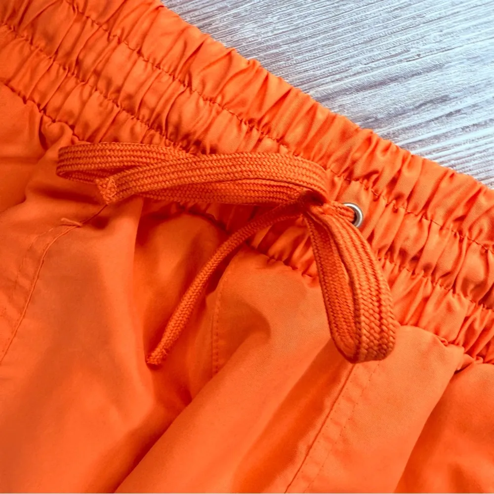 Vinatge retro east west orange track suit sleeveless hooded shirt cropped pant m Size M - Image 4