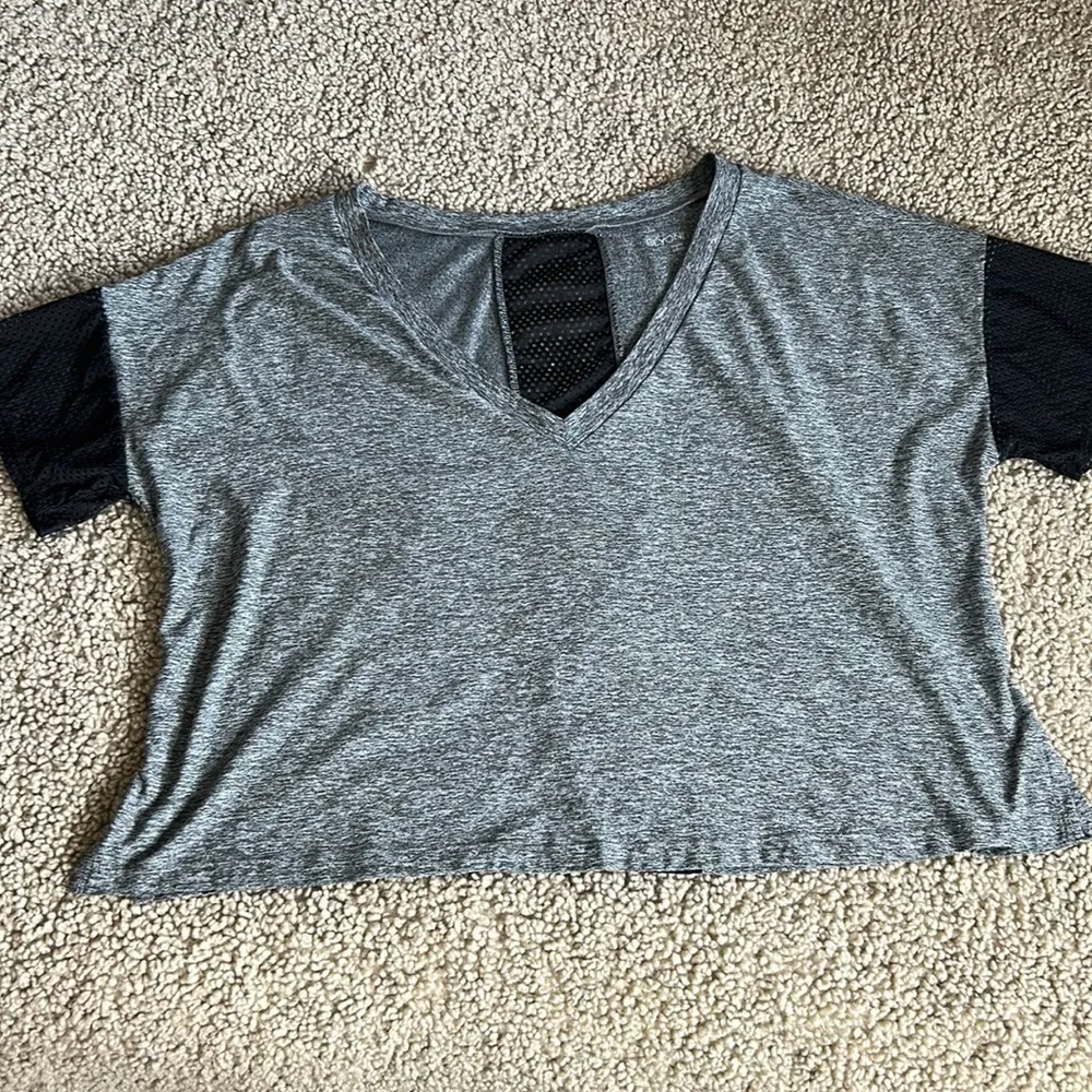 Beyond yoga • space dye mesh crop vneck tee - Image 5