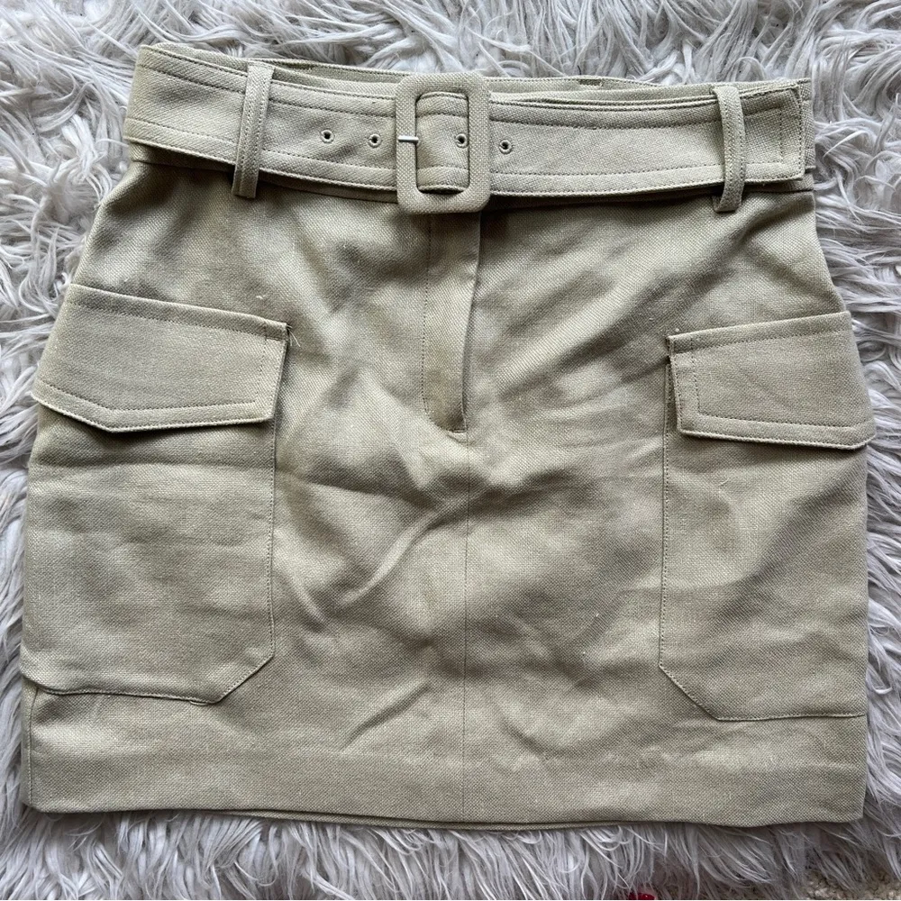 NWOT express green belted cargo utility mini skirt - Image 4