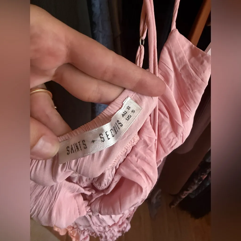 Saints + Secrets Pink Tiered Mini Dress - Image 5