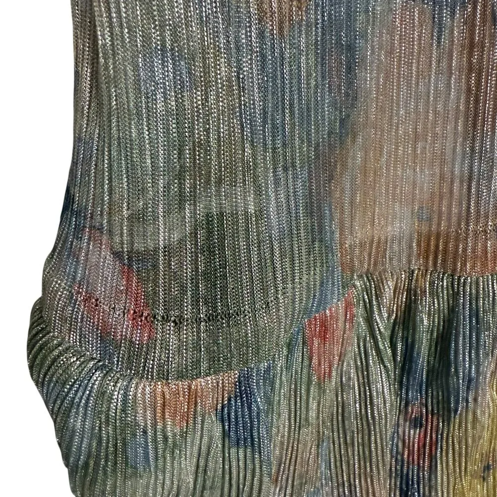 Mia Vesper Mermaid Dusty Floral Print Ruffled Sweetheart Mermaid Dress Size M Blue Size M - Image 9