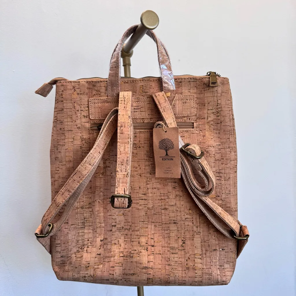 Moda Server Pro Top Handle Backpack Bag Evil Eye Ojo Made In Portugal Travel Tan - Image 4