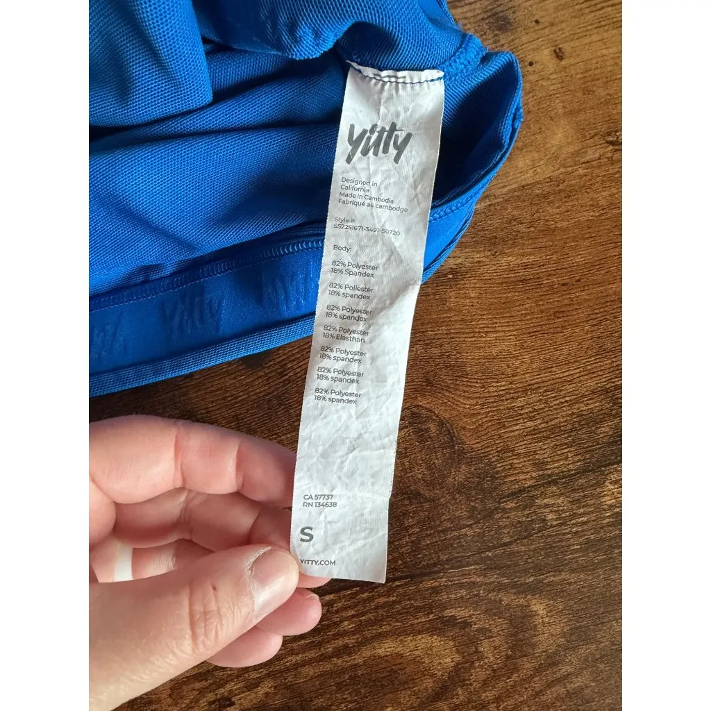 Yitty Royal Blue Mesh Short Sleeve Crop Top - Image 6