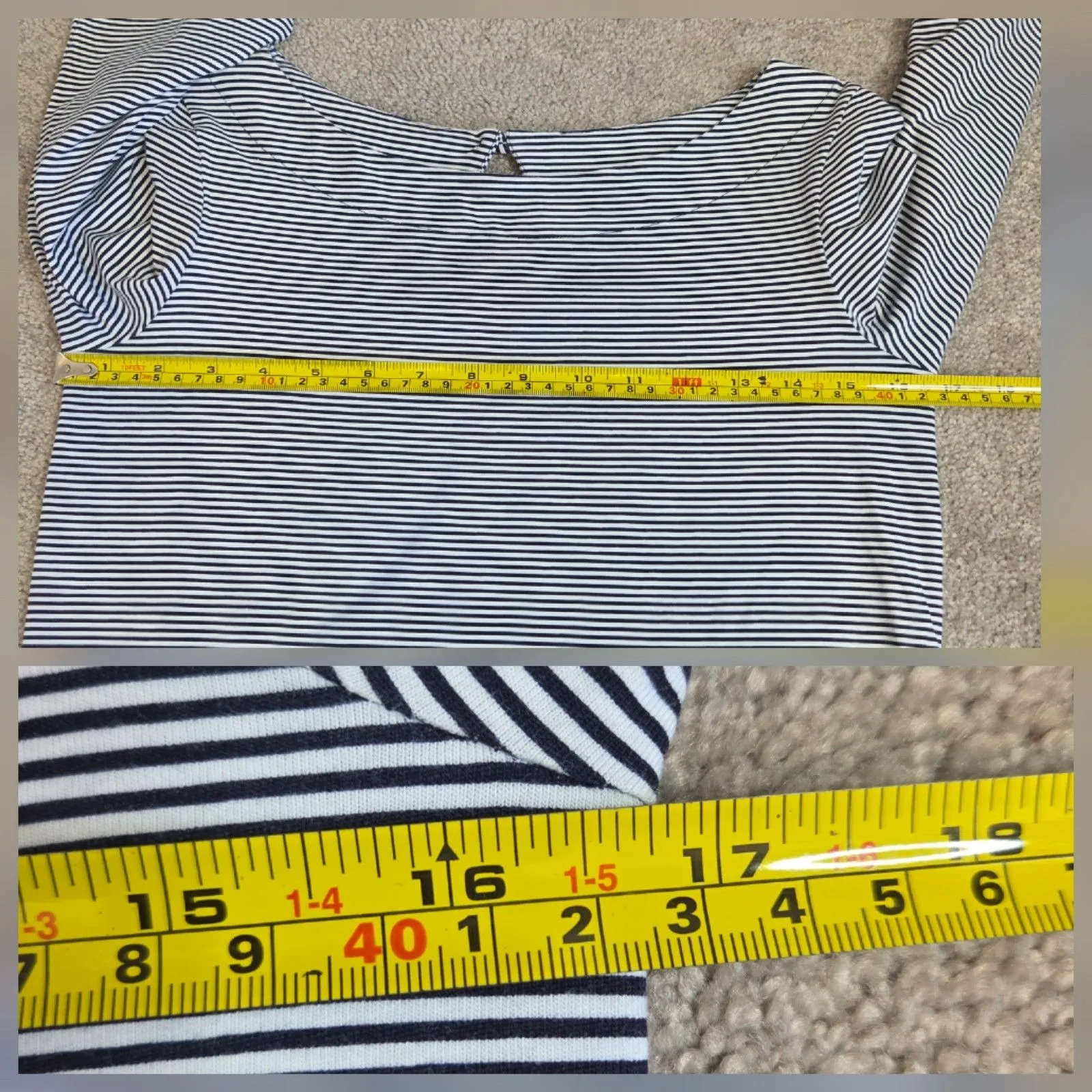 Lilly Pulitzer True Navy Bayside Stripe Waverly Blouse Sz X Small Beach Coastal - Image 10