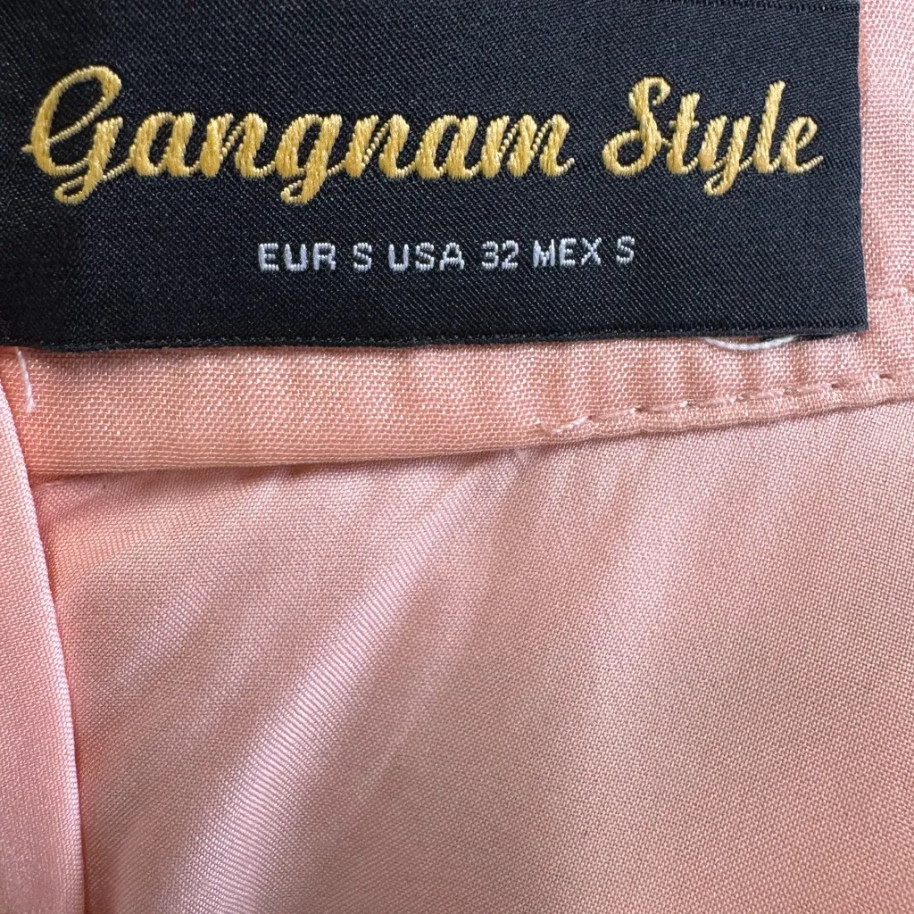 Blush Pink Chiffon Ruffle Dress Pearl Buttons Long Sleeve Size Small - Image 7