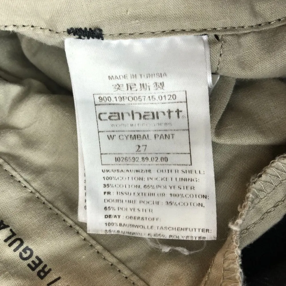 Carhartt Womens Black Straight Leg Cotton Mid-Rise Ripstop Cymbal Pants Size 27 - Image 4