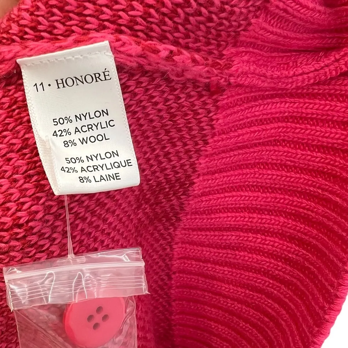 11 Honore Angie Cardigan Sweater 11h Monogram Print‎ Pink Plus Size 1 14-16 - Image 13