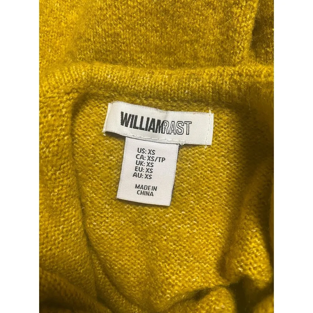 William Rast Alpaca Blend Mustard Yellow Turtleneck Sweater Size XS Soft Winter - Image 2