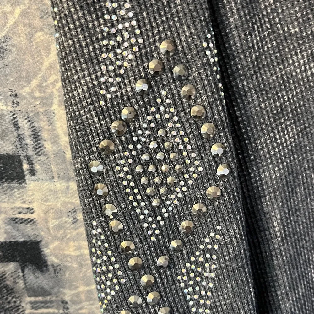 VOCAL CARDIGAN DUSTER Stone Wash Rhinestone Mixed Media Western Country Sz S - Image 7