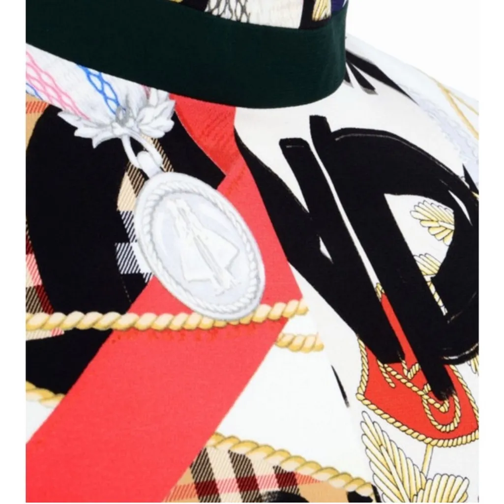 Burberry London Zoya High-Neck Graffiti Print Mini Dress Silk Wool Size 0 NWOT - Image 6