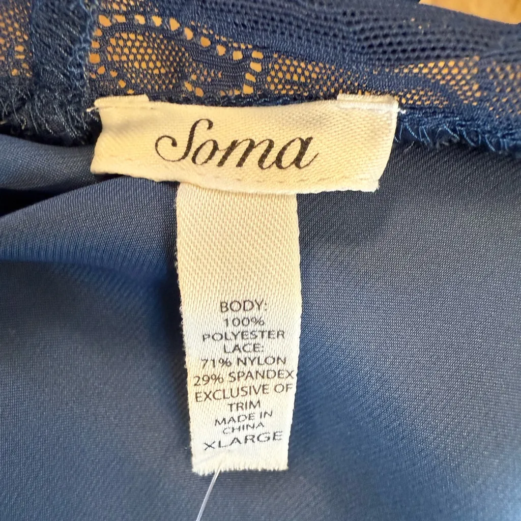 SOMA Charming Nights Lace Trim Cami Ink Blue Size XL NWT - Image 7