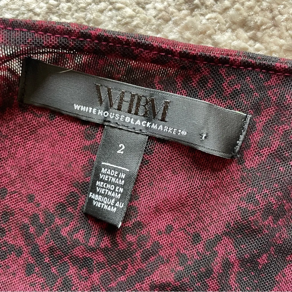 White House Black Market Red Snakeskin Printed Mesh Midi Wrap Dress 2 - Image 6