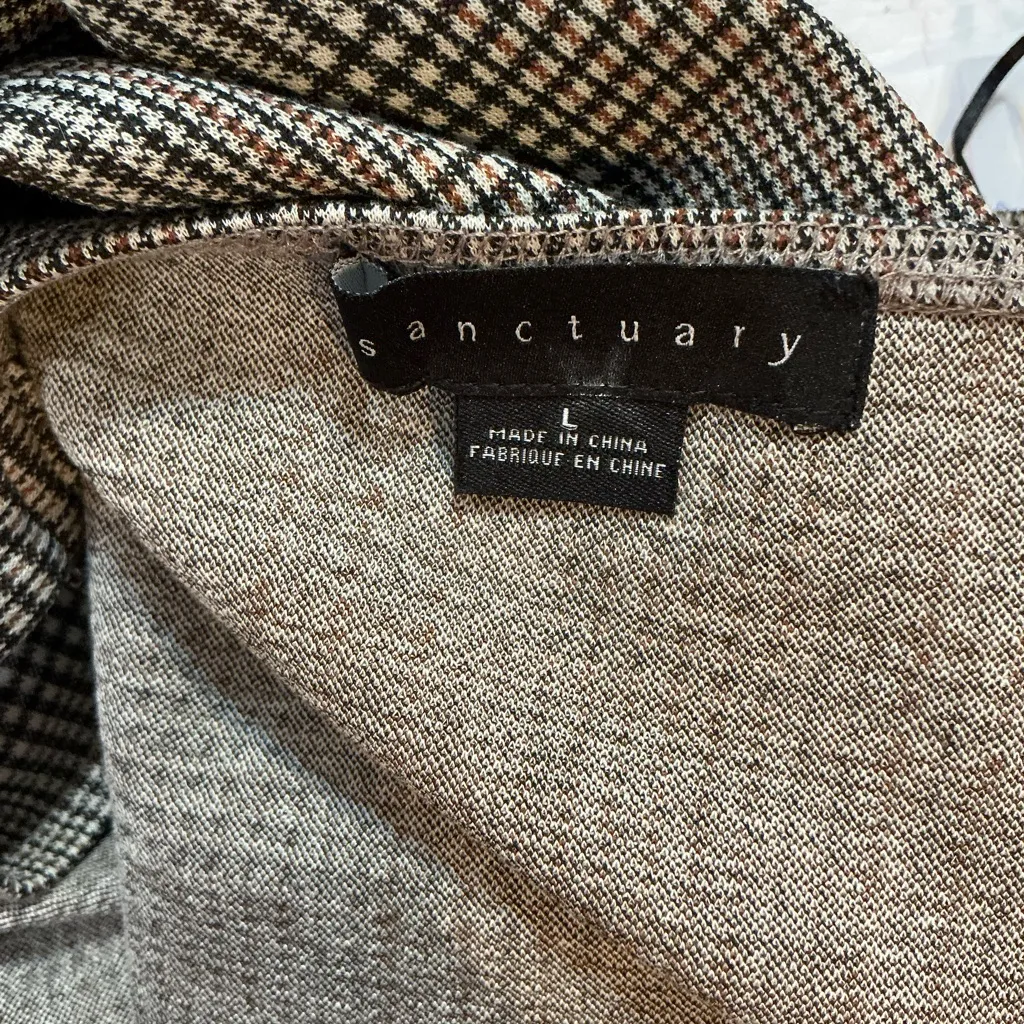 Plaid Sleeveless Wide Leg Jumpsuit Women’s Size Lg Square Neck‎ Checkered - Image 7