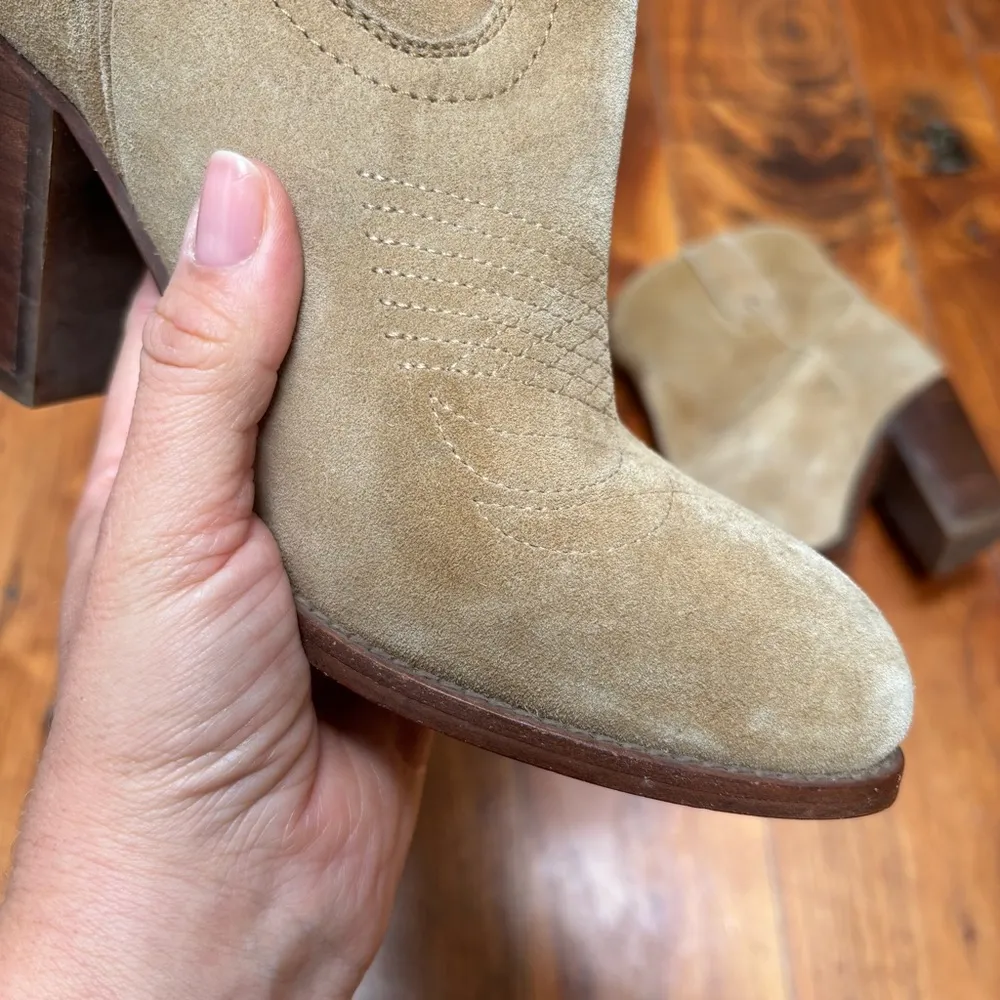 Frye Ilana Short Tan Suede Ankle Boots 6 - Image 4
