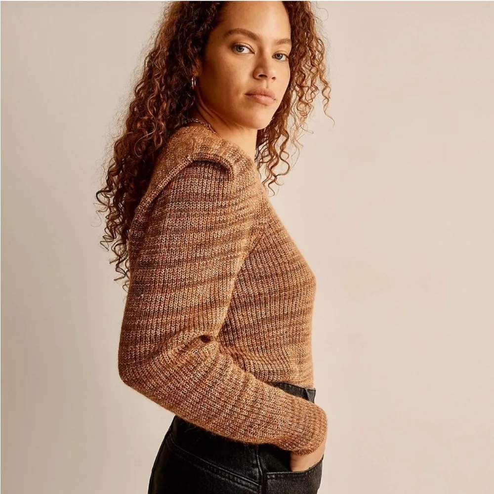 Madewell Space Dyed Prentiss pullover sweater with long sleeves, cap shoulder - Image 2