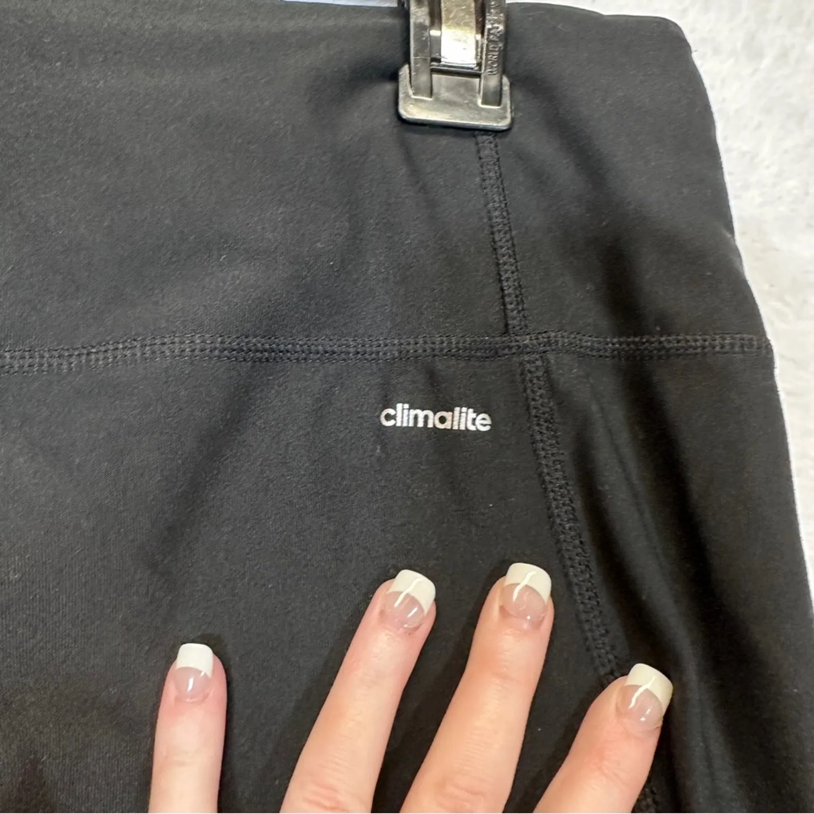 Adidas Climalite Black Mid‎ Rise Cropped Leggings Size L - Image 5