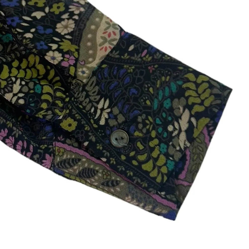 Dolan Anthropologie Paisley Sheer Long Sleeve Shirt Top Blouse Size XS Women's - Image 9